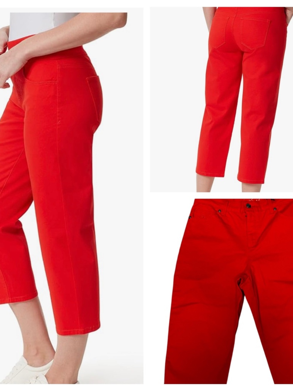 Gloria Vanderbilt Bright Red Capri Pants NWT